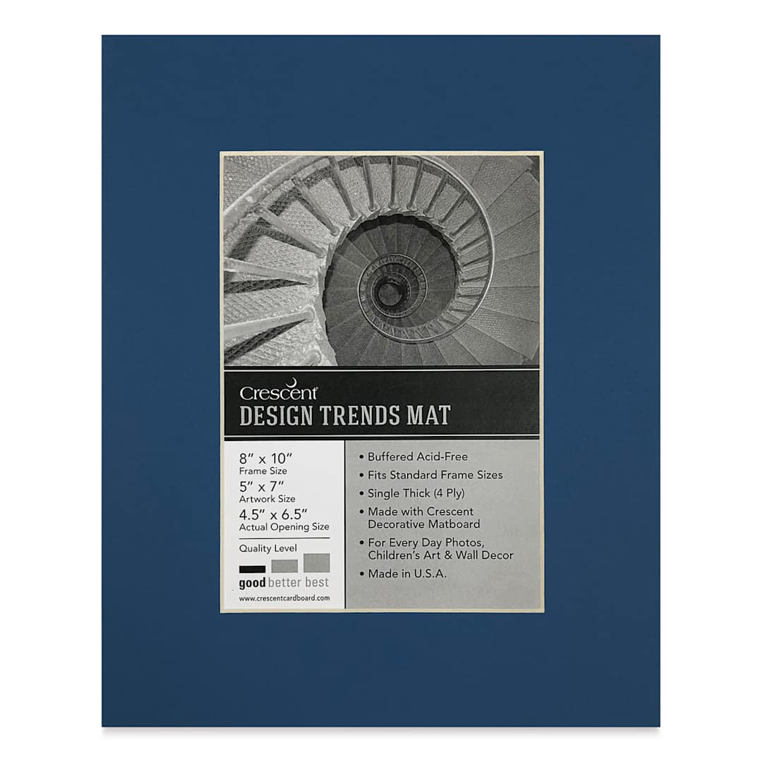 Open in modal - Crescent Pre-Cut Mat - Bottle Blue, 8" x 10" (4-1/2" x 6-1/2" Opening)