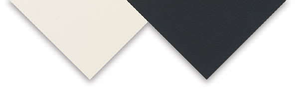 Open in modal - Rising Museum Board - Closeup of Cream and Black sheets to show color and texture