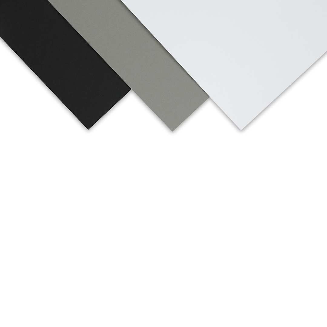 Open in modal - Savage Economy Matboard Packs - Closeup of Black, Grey and White colors offered