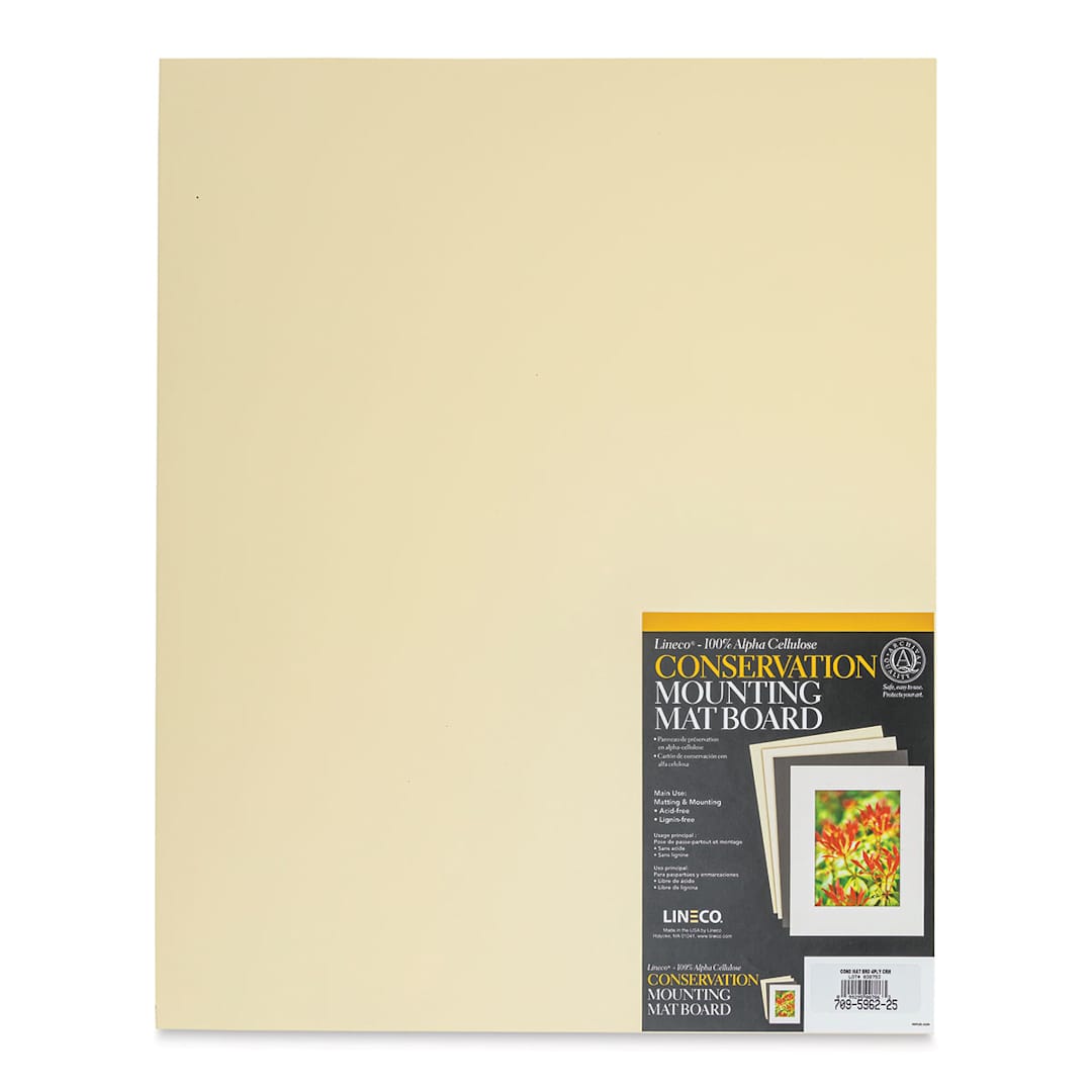Open in modal - Lineco Conservation Matboard - Cream, 4 ply, Pkg of 25, 16" x 20"