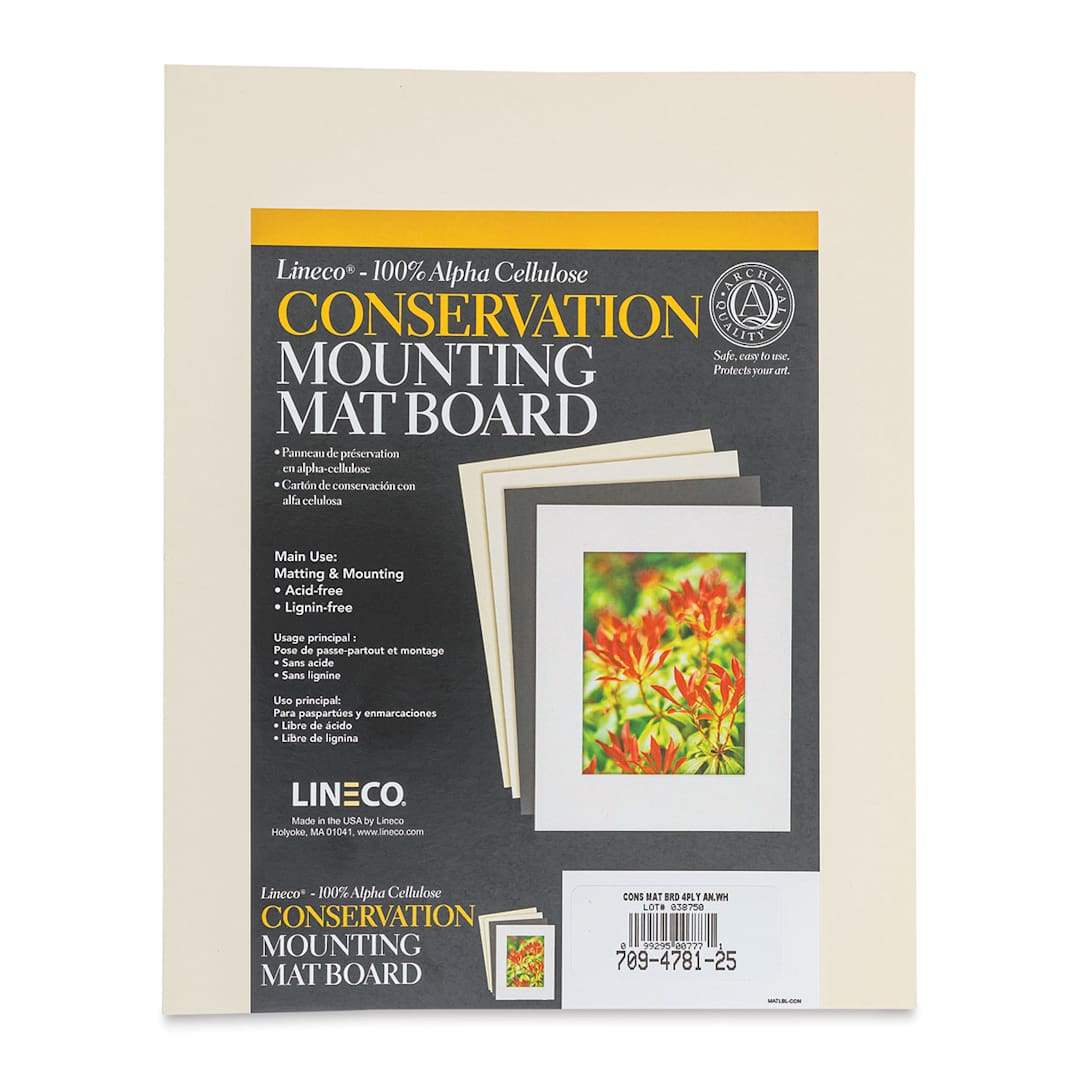 Open in modal - Lineco Conservation Matboard - Aged White, 4 ply, Pkg of 25, 8" x 10"