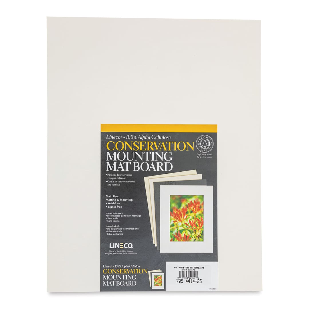 Open in modal - Lineco Conservation Matboard - Aged White, 4 ply, Pkg of 25, 11" x 14"