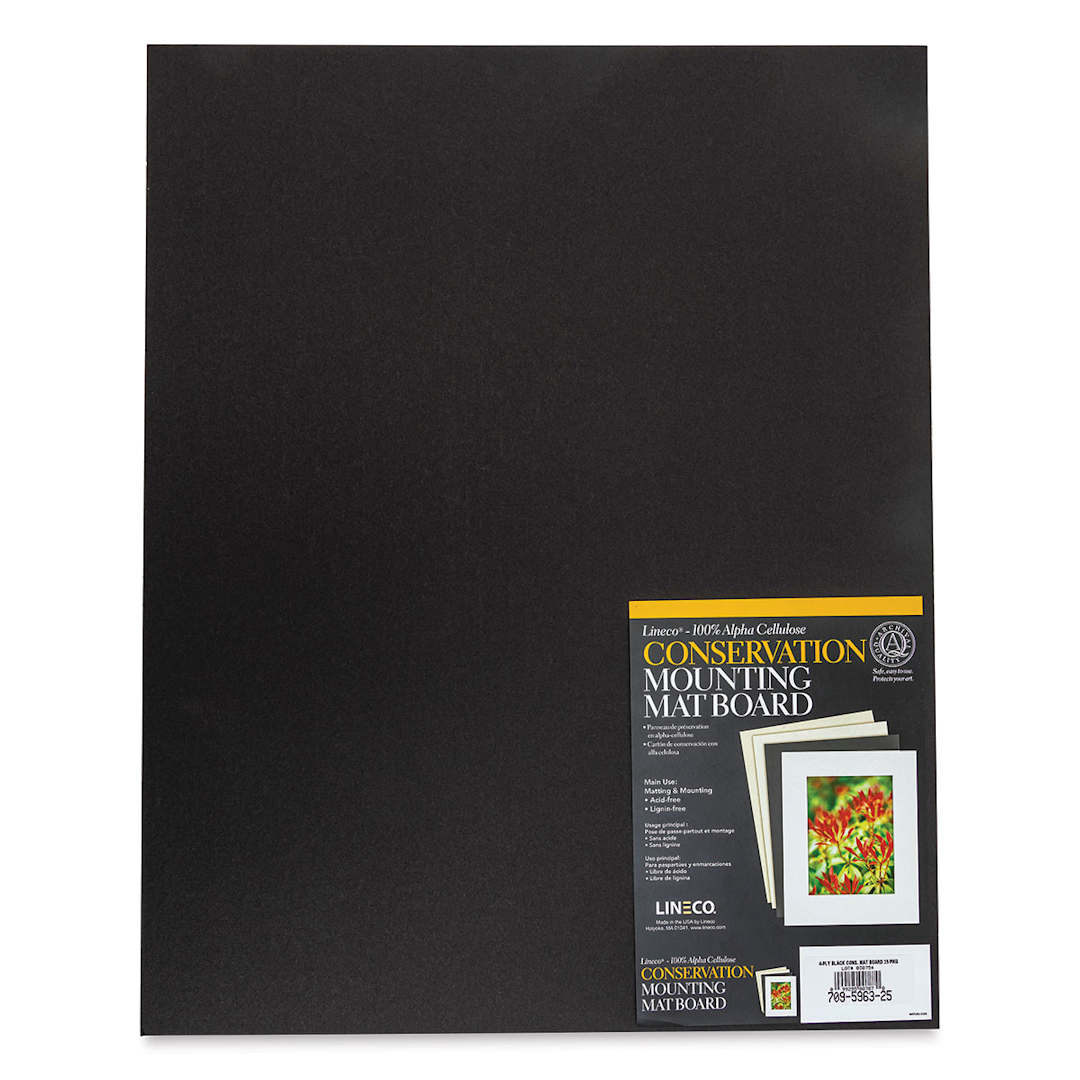 Open in modal - Lineco Conservation Matboard - Black, 4 ply, Pkg of 25, 16" x 20"