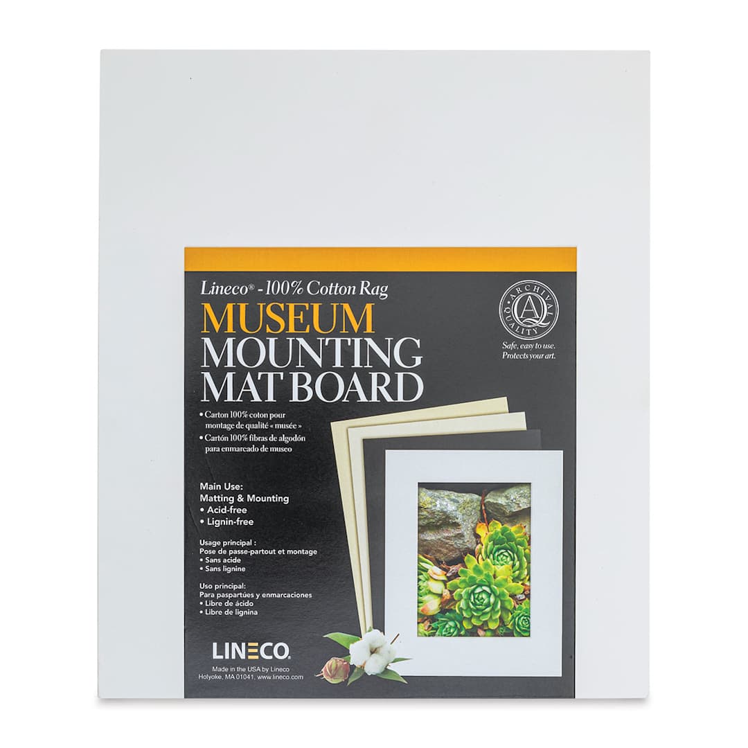 Open in modal - Lineco Cotton Rag Museum Mounting Boards - Pkg of 25,   White, 8" x 10"