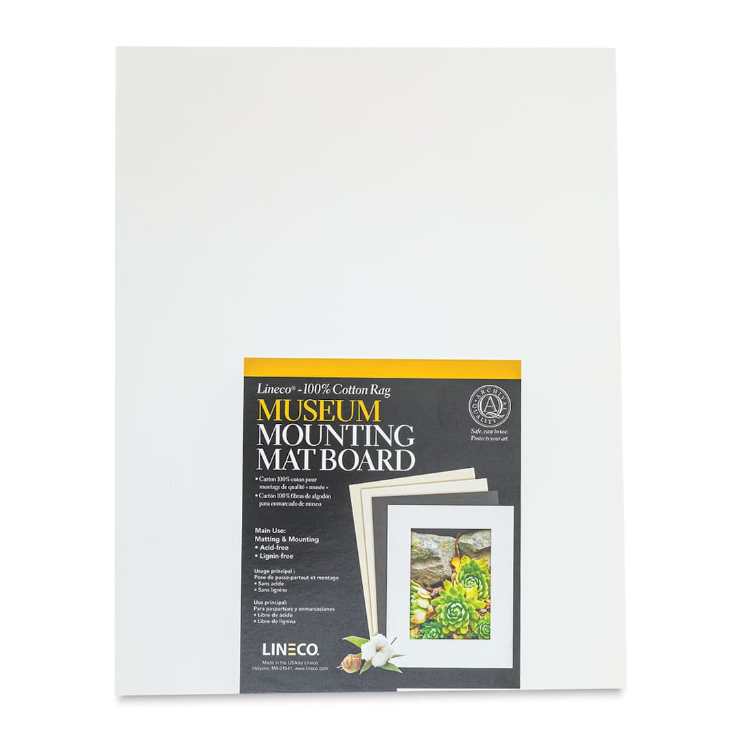 Open in modal - Lineco Cotton Rag Museum Mounting Boards - Pkg of 25, White, 11" x 14"
