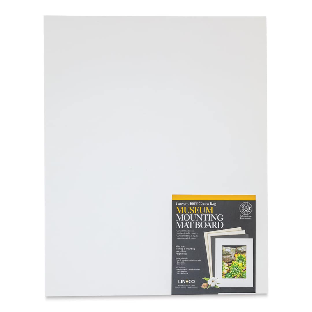 Open in modal - Lineco Cotton Rag Museum Mounting Boards - Pkg of 25,  White, 16" x 20"
