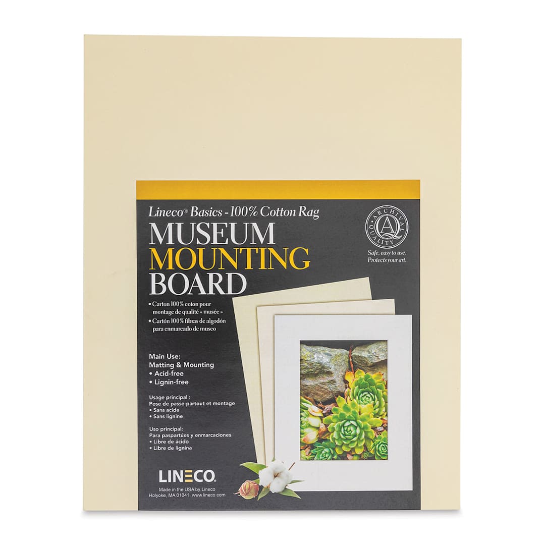 Open in modal - Lineco Cotton Rag Museum Mounting Boards - Pkg of 25,   Cream, 8" x 10"