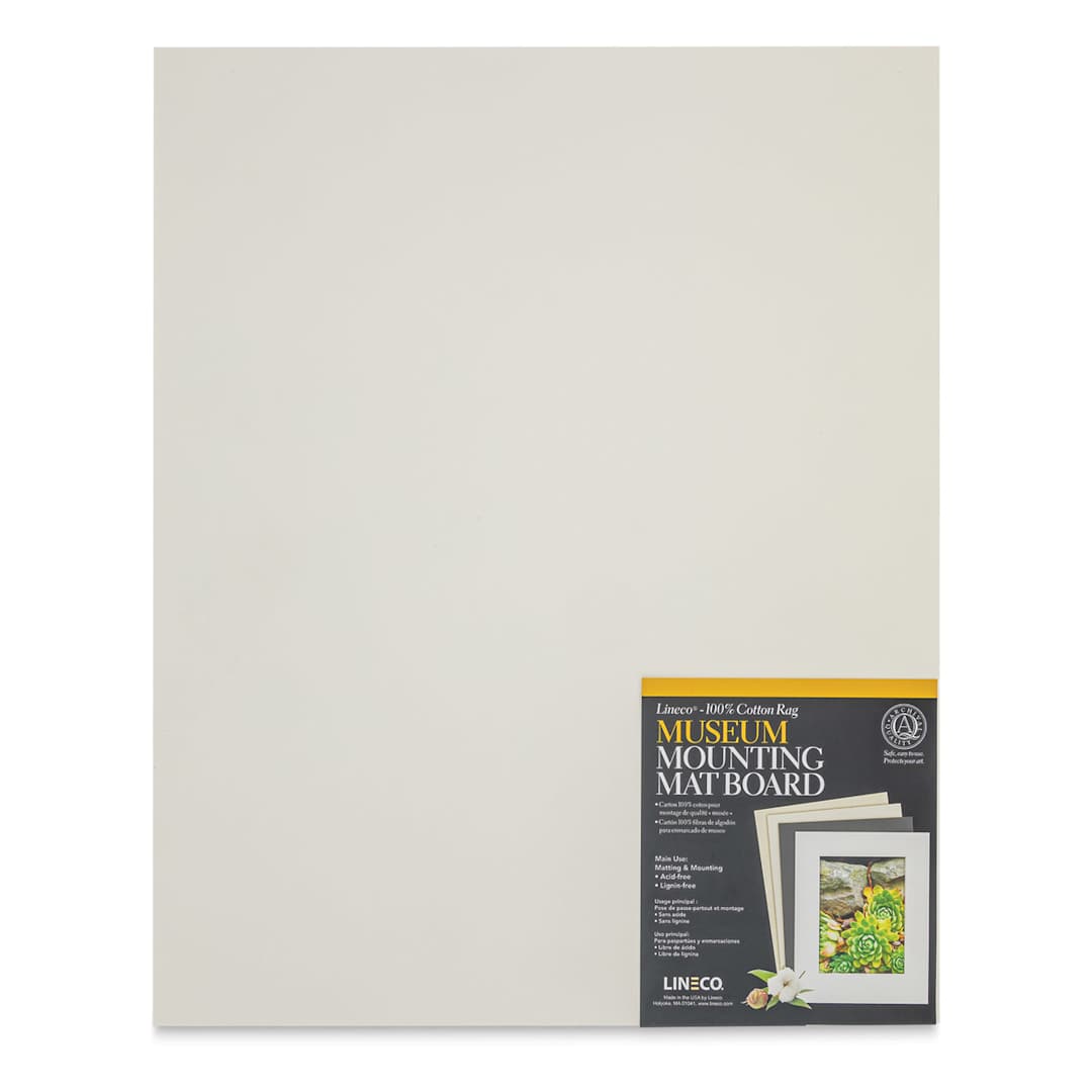 Open in modal - Lineco Cotton Rag Museum Mounting Boards - Pkg of 25,   Aged White, 16" x 20"