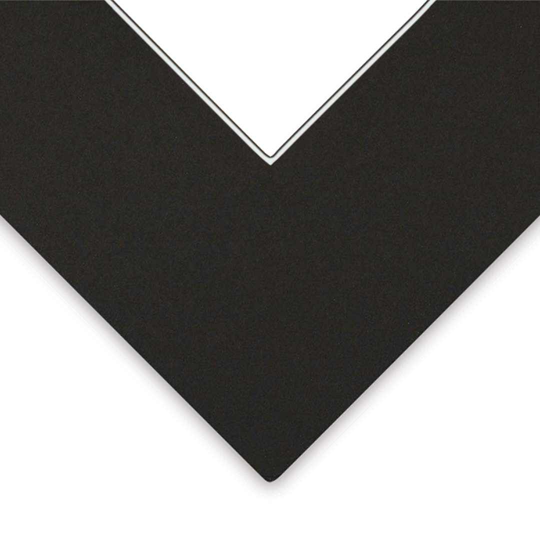 Open in modal - Closeup of Bainbridge Novacore Matboard - Black with White Core