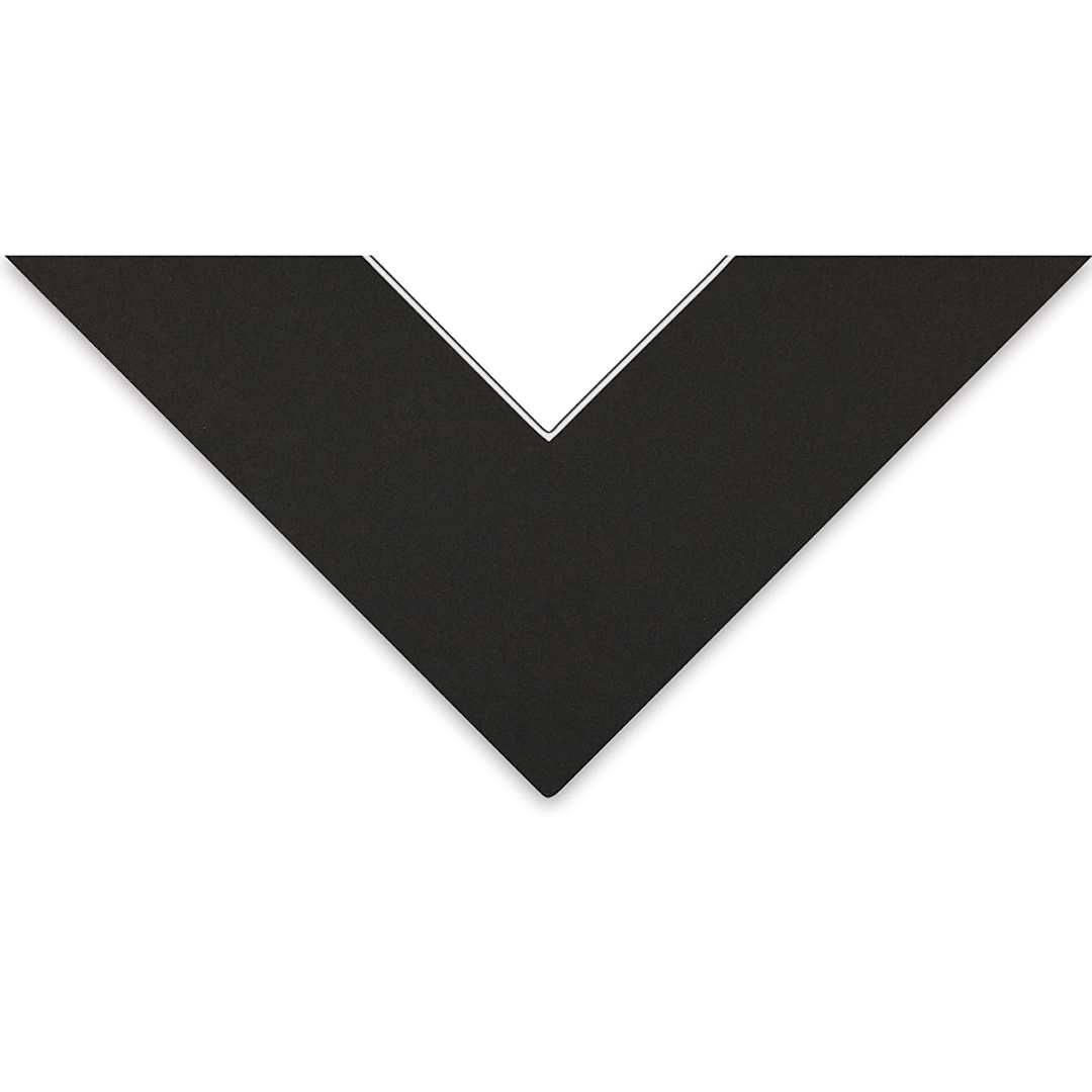 Open in modal - Crescent Berkeley White Core Matboard - 16" x 20", Black / Smooth Black