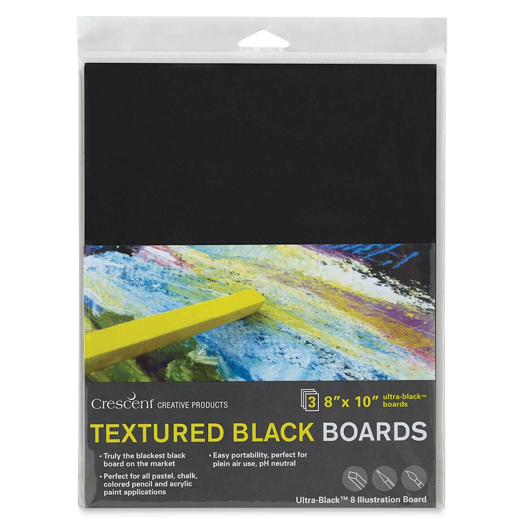 Open in modal - Crescent Textured Black Art Boards - Pkg of 3, 8" x 10"