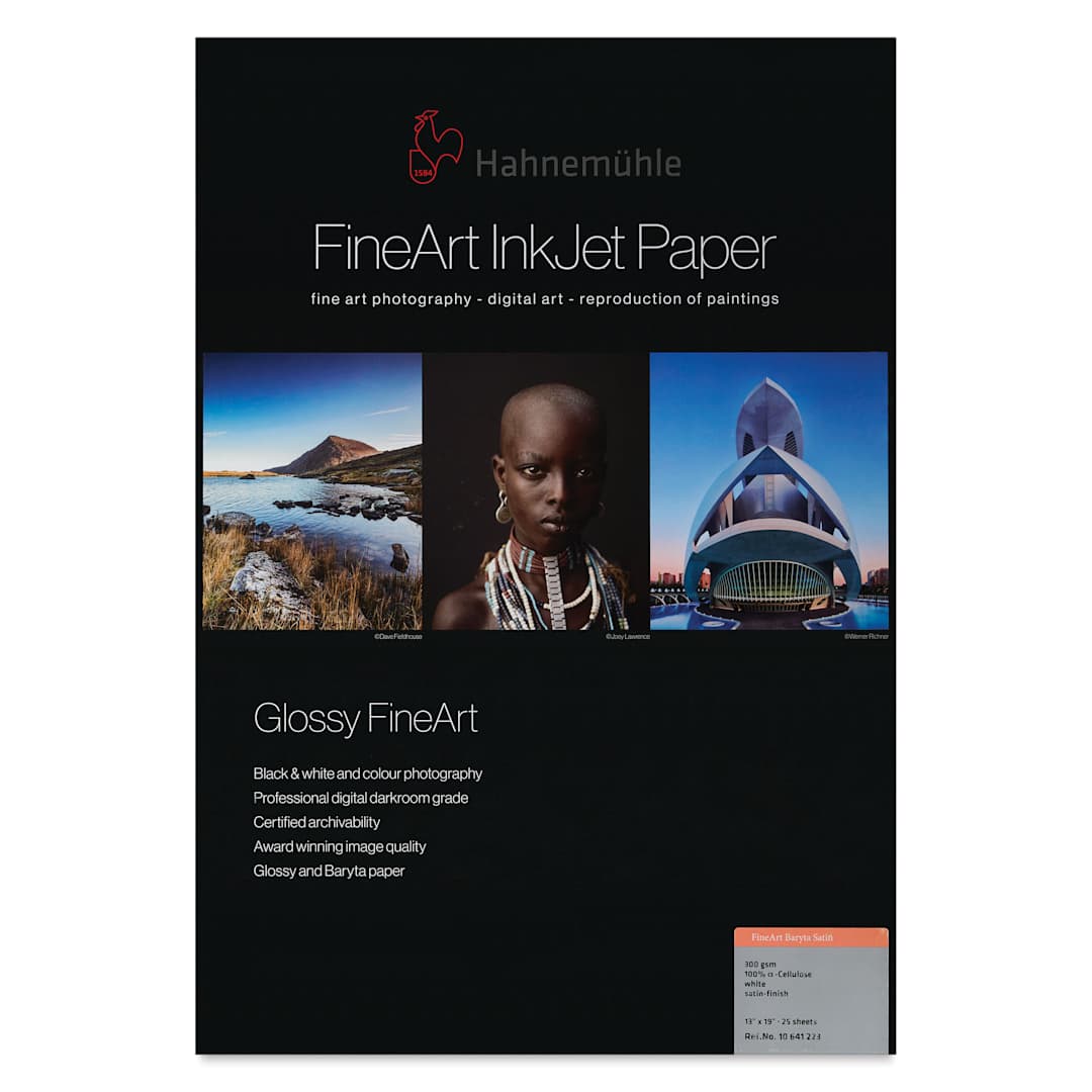 Open in modal - Hahnemühle Baryta Satin FineArt Inkjet Paper - 13" x 19", Pkg of 25, front of packaging