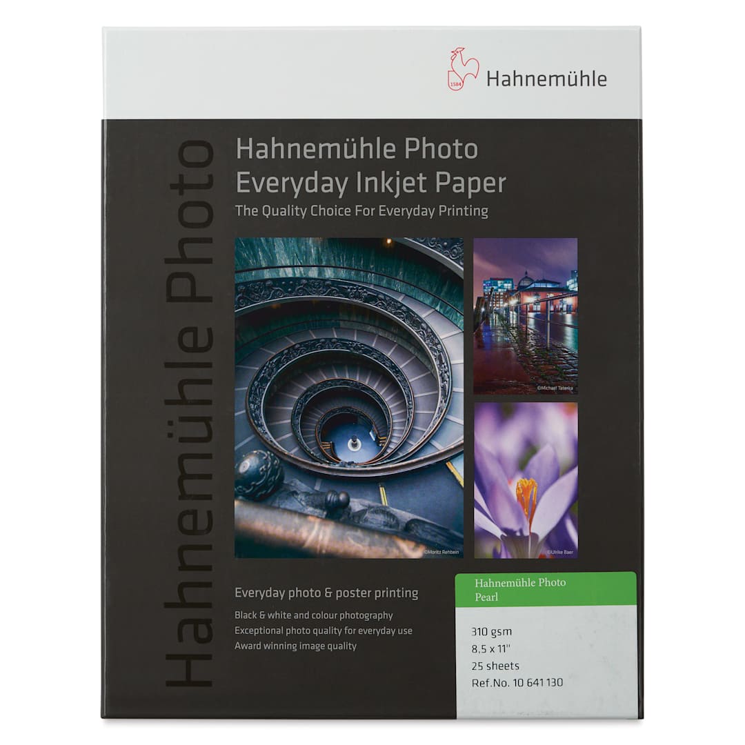 Open in modal - Hahnemühle Photo Pearl 310 Inkjet Paper - 8-1/2" x 11", Pkg of 25, front of packaging