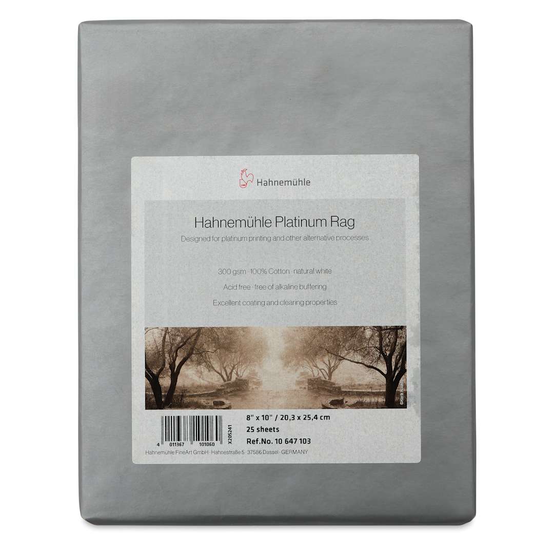 Open in modal - Hahnemühle Platinum Rag Paper - 8" x 10", Pkg of 25, front of packaging