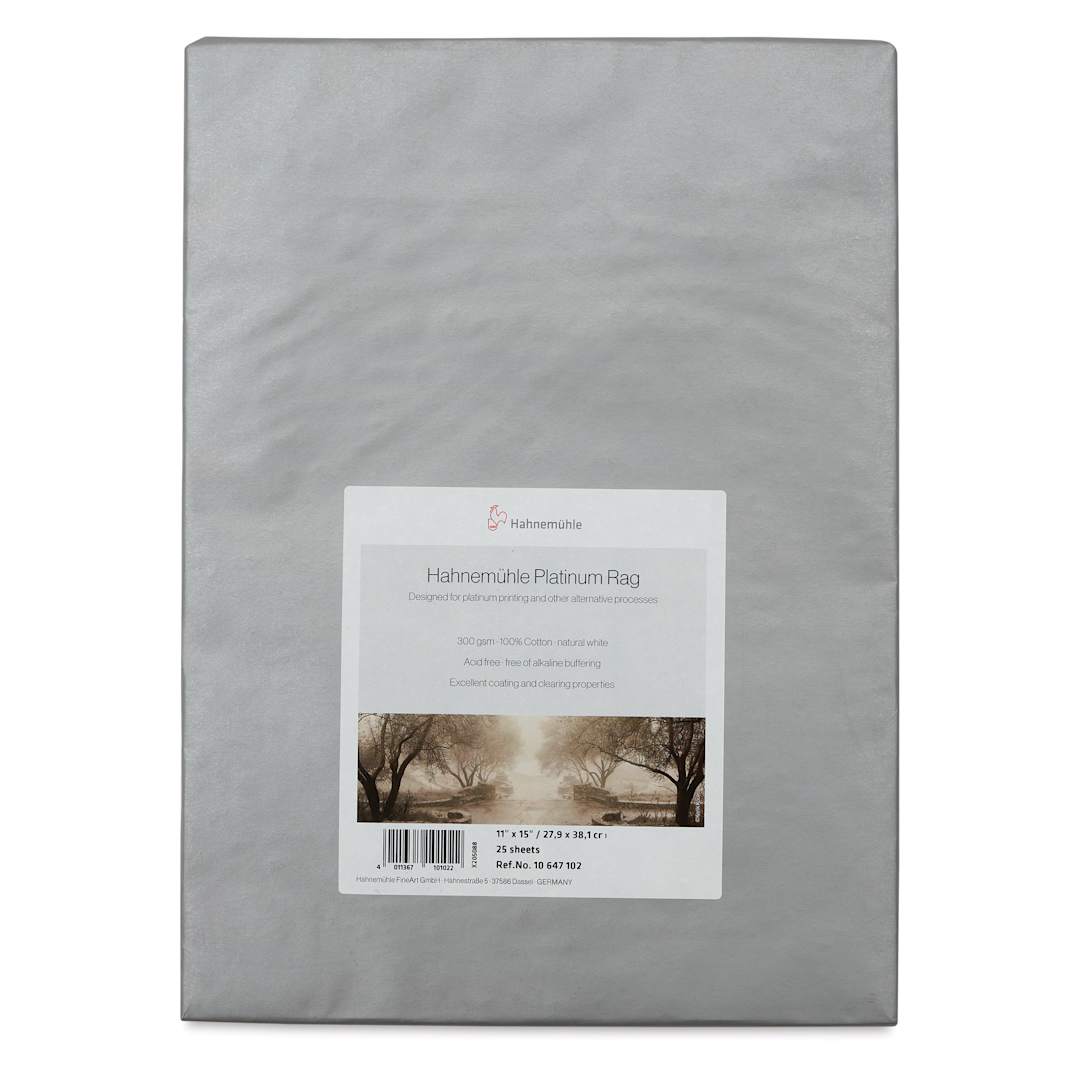 Open in modal - Hahnemühle Platinum Rag Paper - 11" x 15", Pkg of 25, front of packaging
