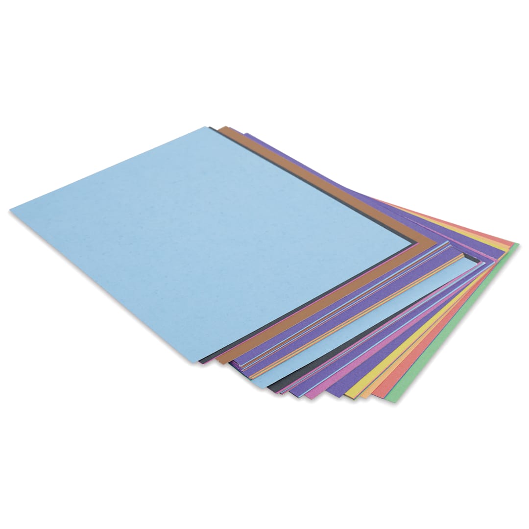 Open in modal - Pacon Railroad Board - 11" x 14" x 4 Ply, Assorted, 50 Sheets, fanned out