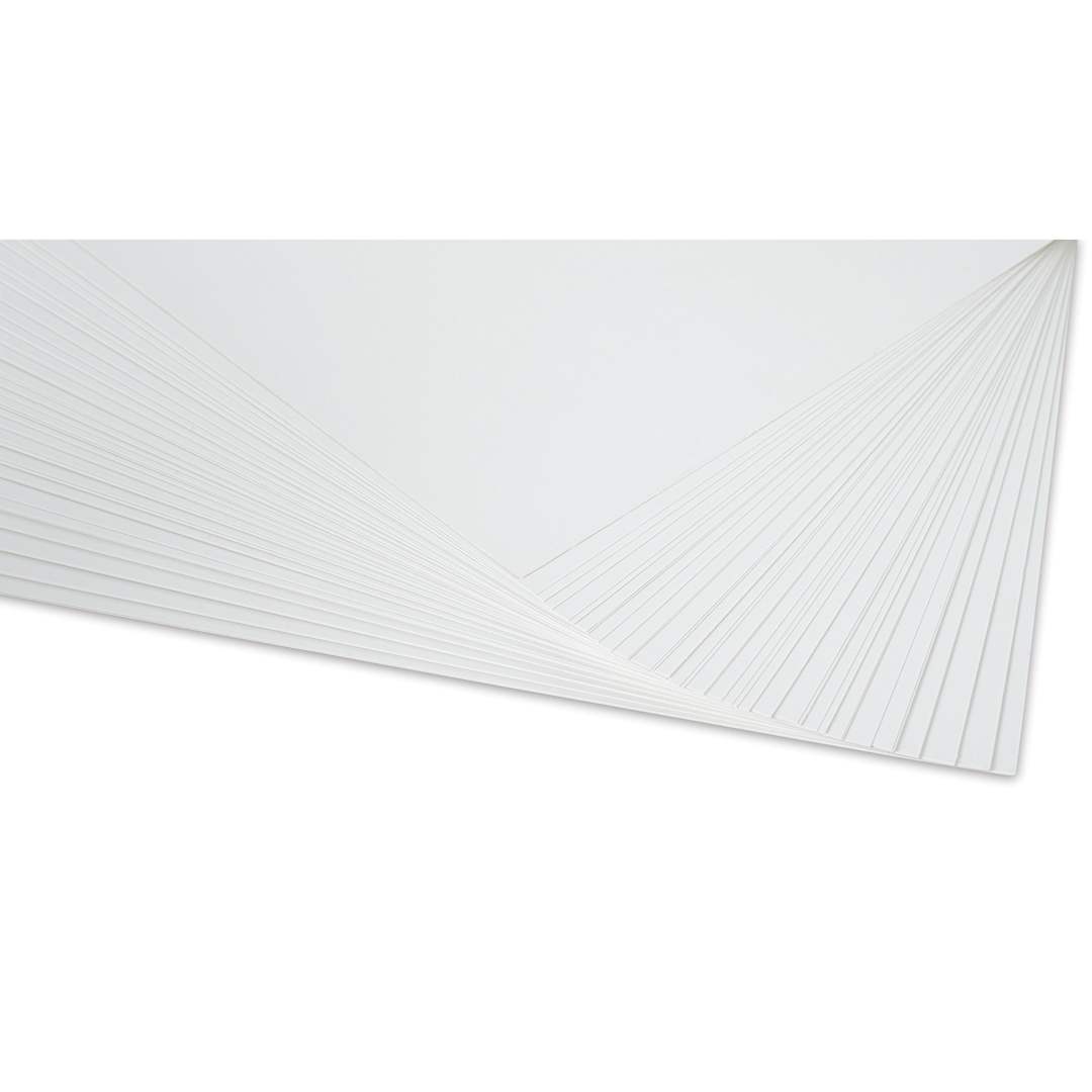 Open in modal - Pacon Railroad Board - 22" x 28" x 4 Ply, White, 50 Sheets, sheets fanned out