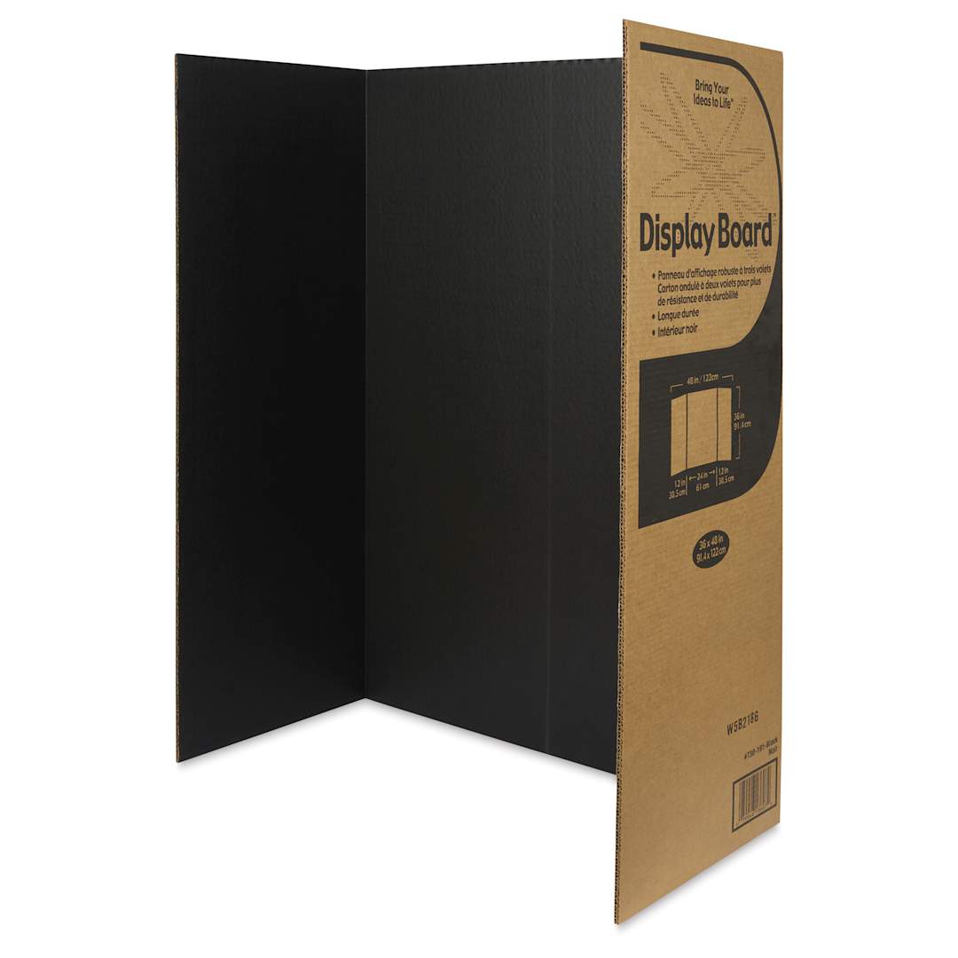 Open in modal - Elmer’s Trifold Display Board - Black, 36" x 48", 2-Ply, front