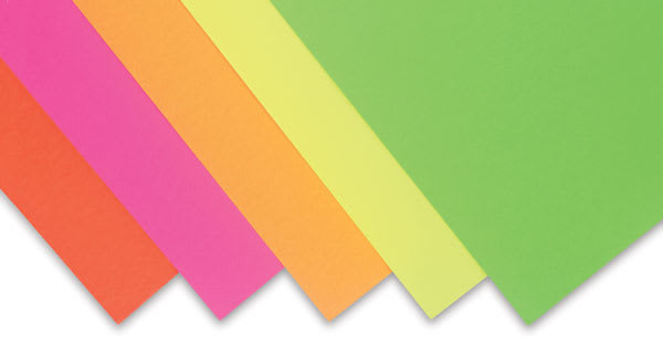Open in modal - Pacon Neon Poster Board - Closeup of Colors of Poster Board