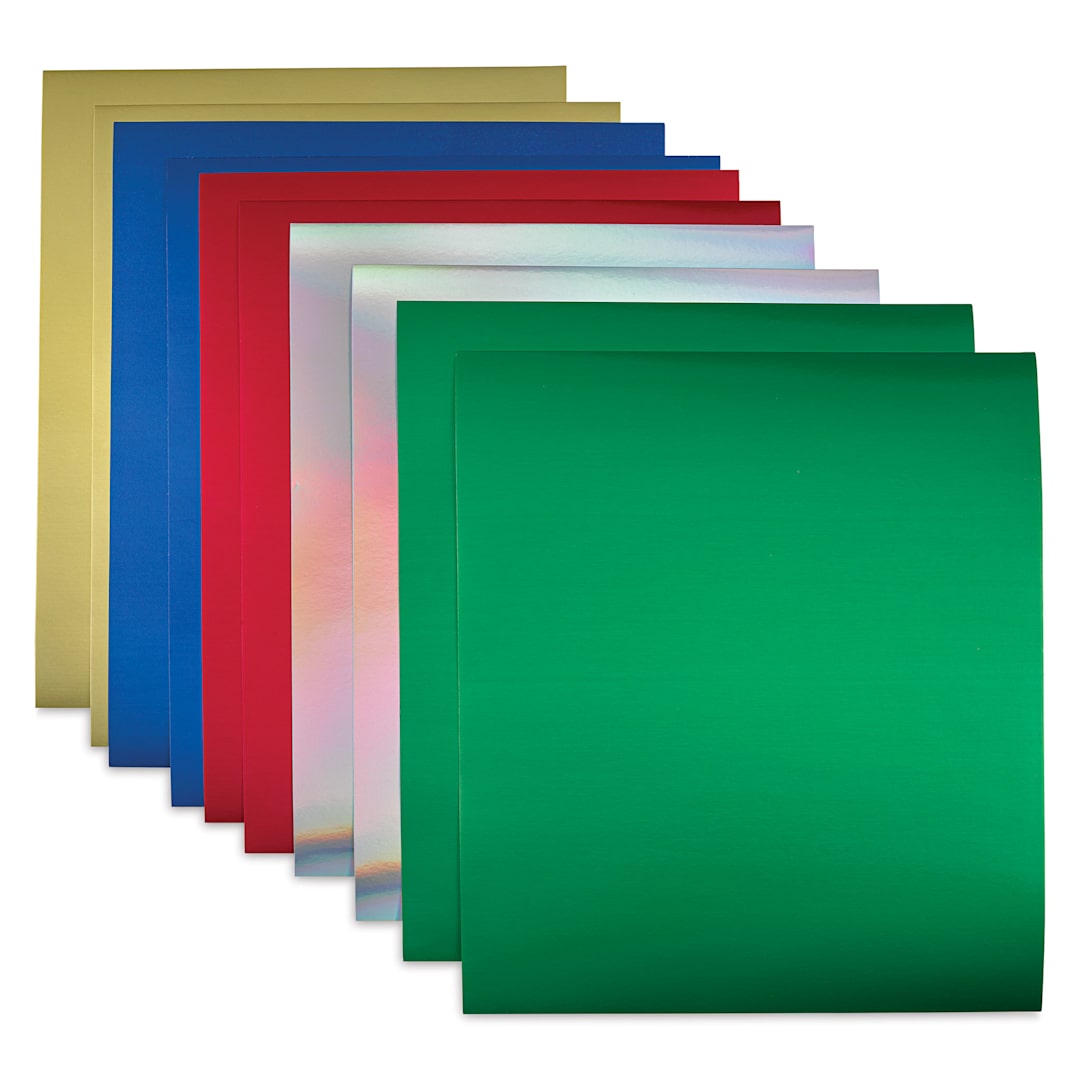 Open in modal - Royal Brites Metallic Foil Mini Poster Board - 12" x 14", Assorted, Pkg of 10 Sheets out of packaging