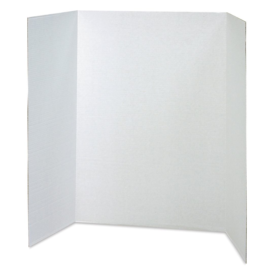 Open in modal - Pacon Colored Trifold Presentation Board - 40" x 28", White, open
