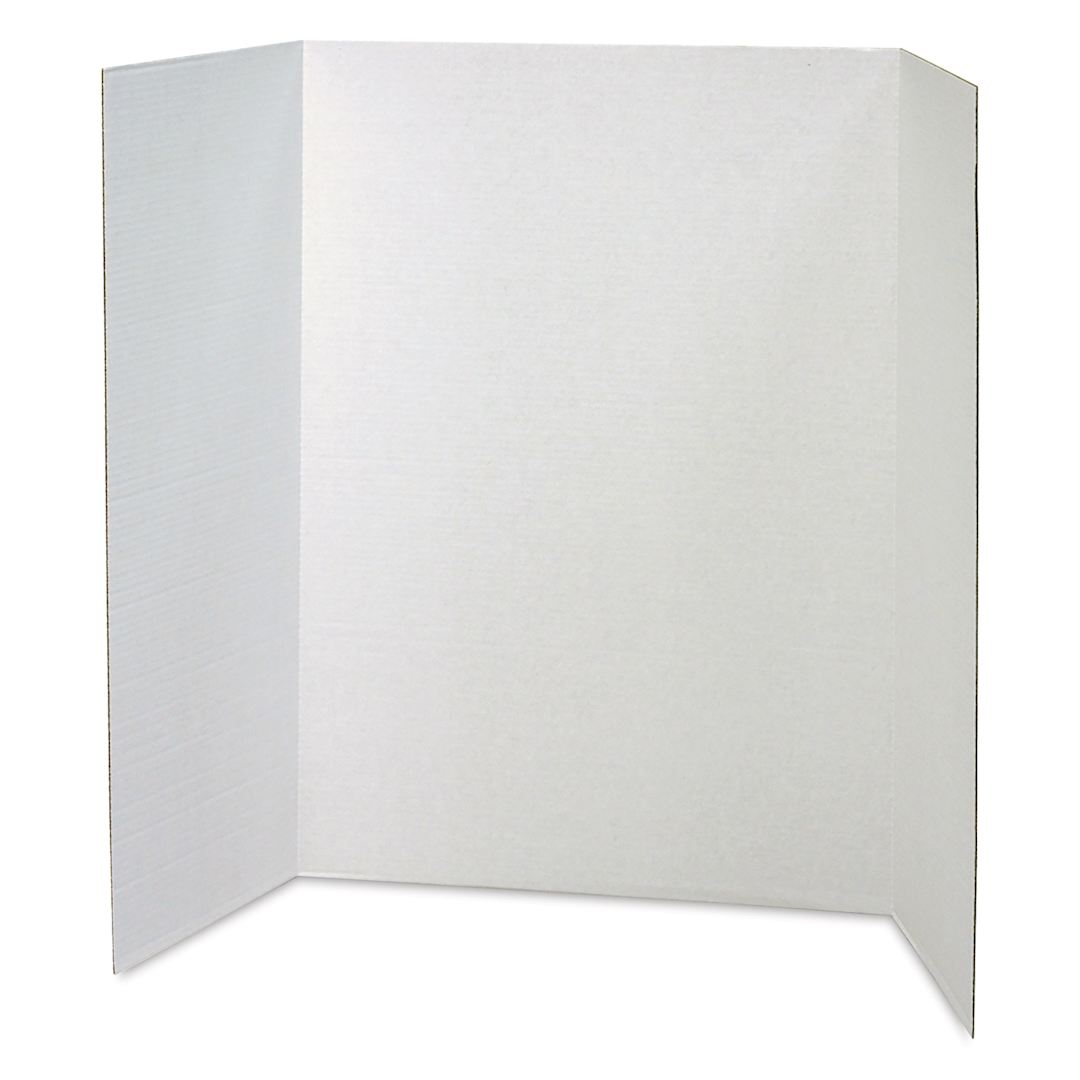 Open in modal - Pacon Colored Trifold Presentation Board - 48" x 36", White, open