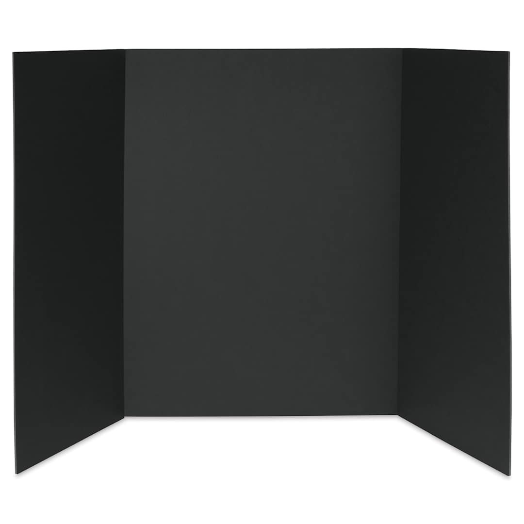 Open in modal - Fome-Cor Pro Folding Foam Pres Board - Tri-Fold, Black, 36" x 48" x 3/16", folded open