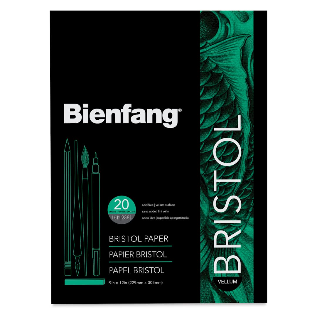 Open in modal - Bienfang Bristol Pad - 9" x 12", Vellum, 20 Sheets, front cover