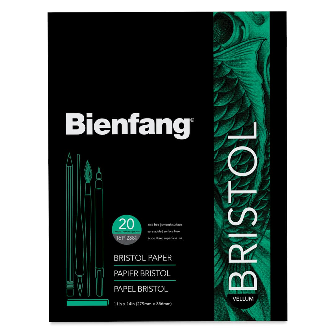 Open in modal - Bienfang Bristol Pad - 11" x 14", Vellum, 20 Sheets, front cover