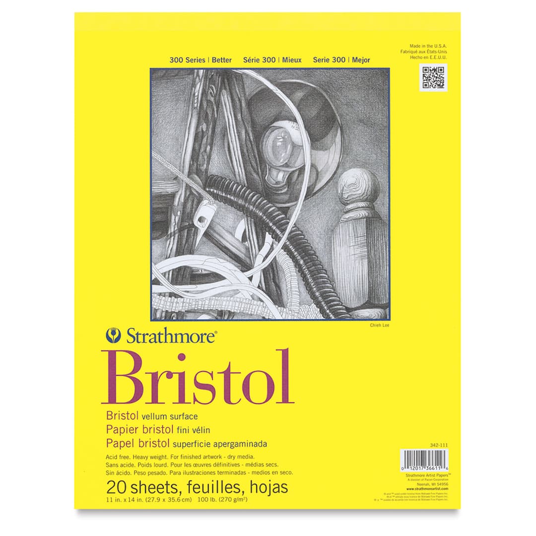 Open in modal - Strathmore 300 Series Bristol Pad - 11" x 14", Vellum, 20 Sheets