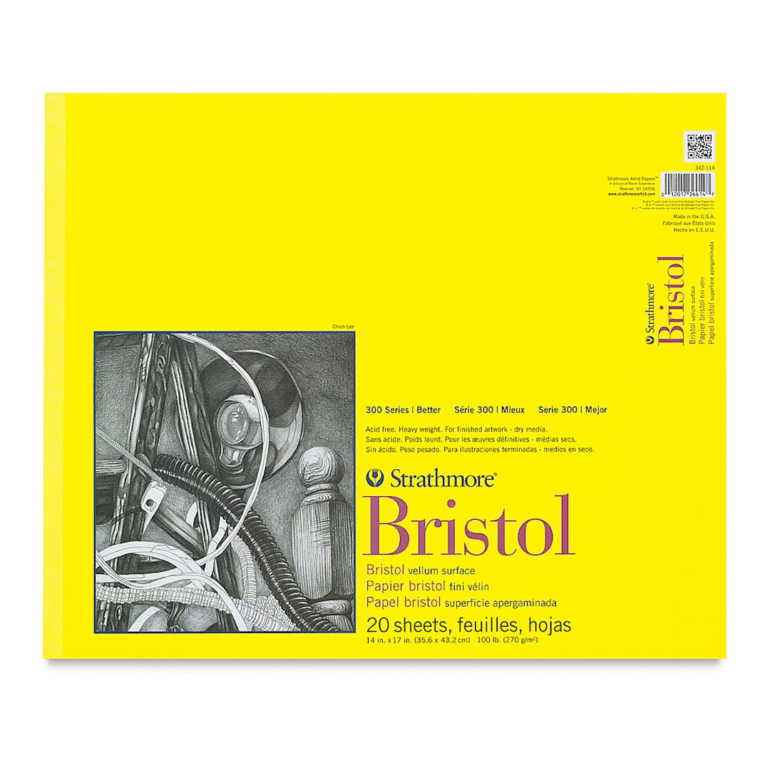 Open in modal - Strathmore 300 Series Bristol Pad - 14" x 17", Vellum, 20 Sheets