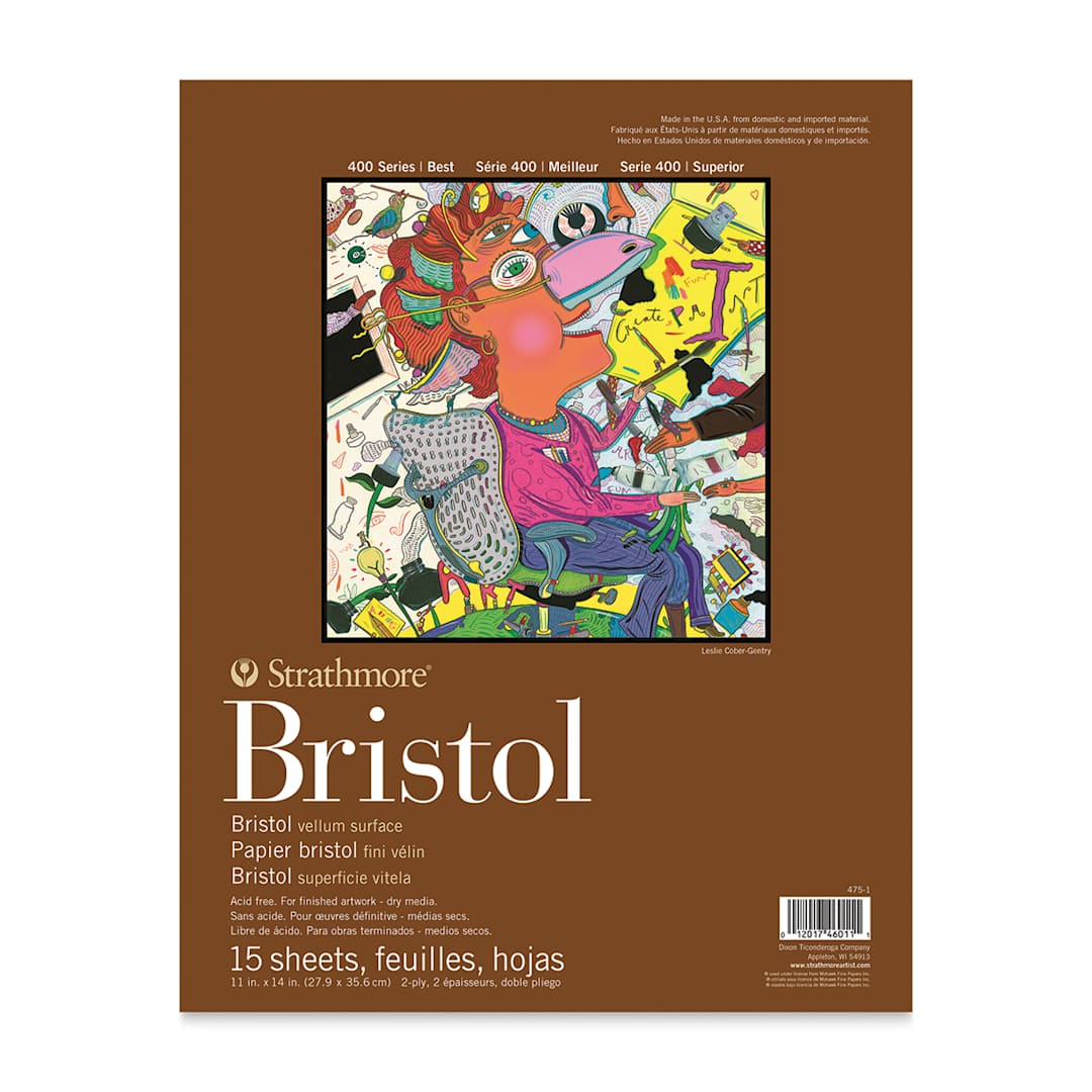 Open in modal - Strathmore Bristol Pad - 11" x 14", Vellum, front of the pad