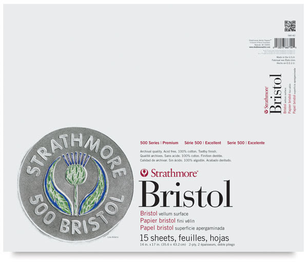 Open in modal - Strathmore Bristol Pad - 14" x 17", 2-ply, Vellum, 15 Sheets