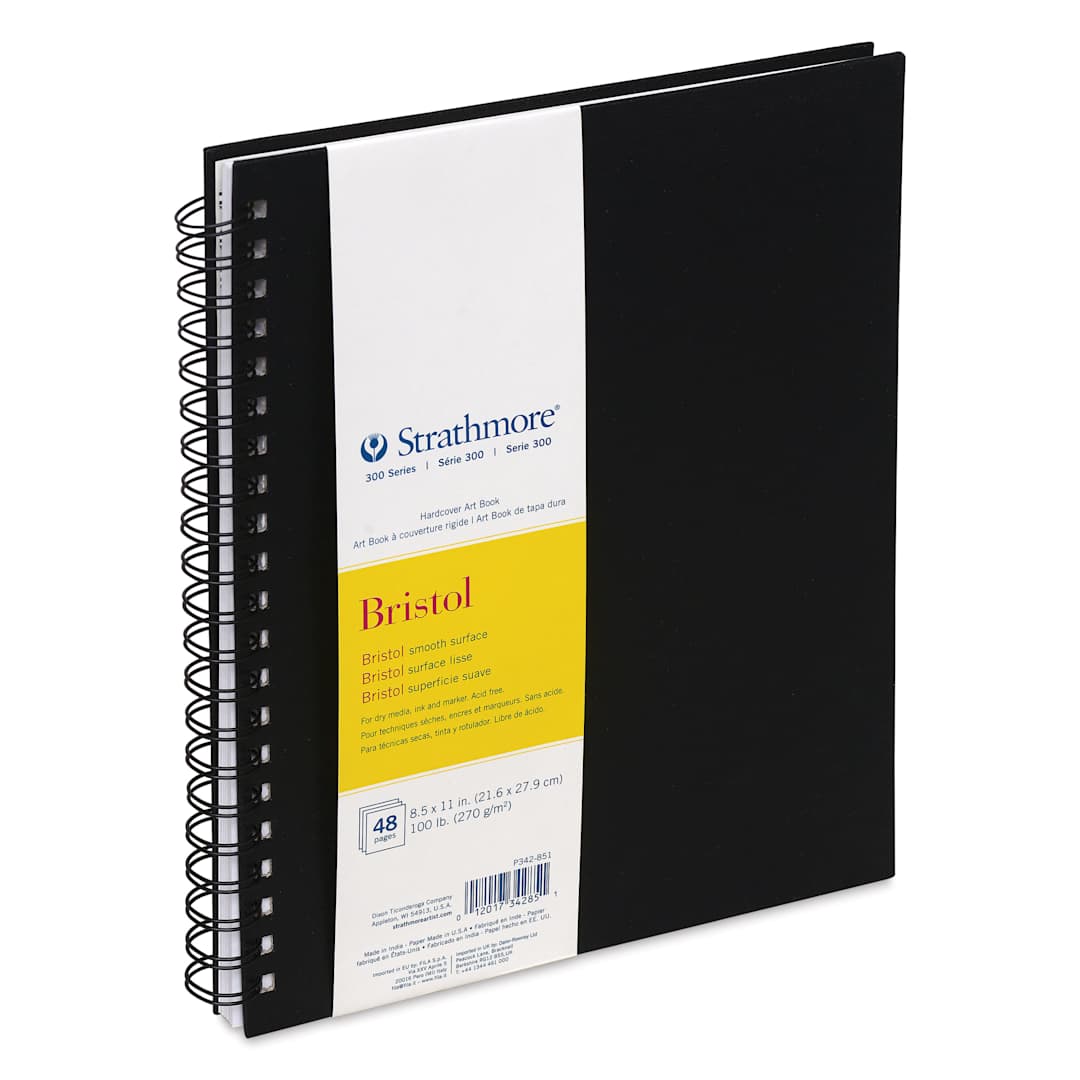 Open in modal - Strathmore 300 Series Bristol Hardcover Wirebound Art Book - 8-1/2" x 11"