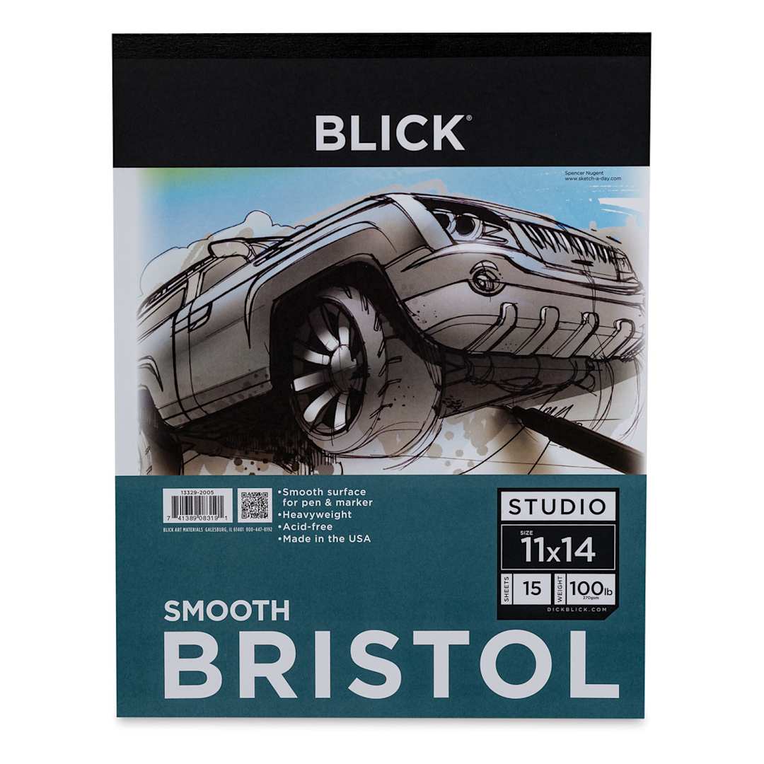 Open in modal - Blick Bristol Pad - 11" x 14", Smooth, 15 Sheets