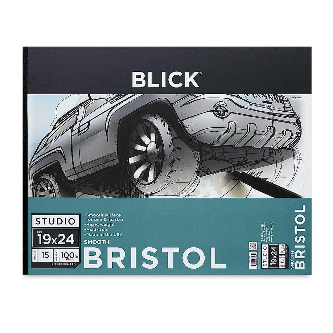 Open in modal - Blick Bristol Pad - 19" x 24", Smooth, 15 Sheets