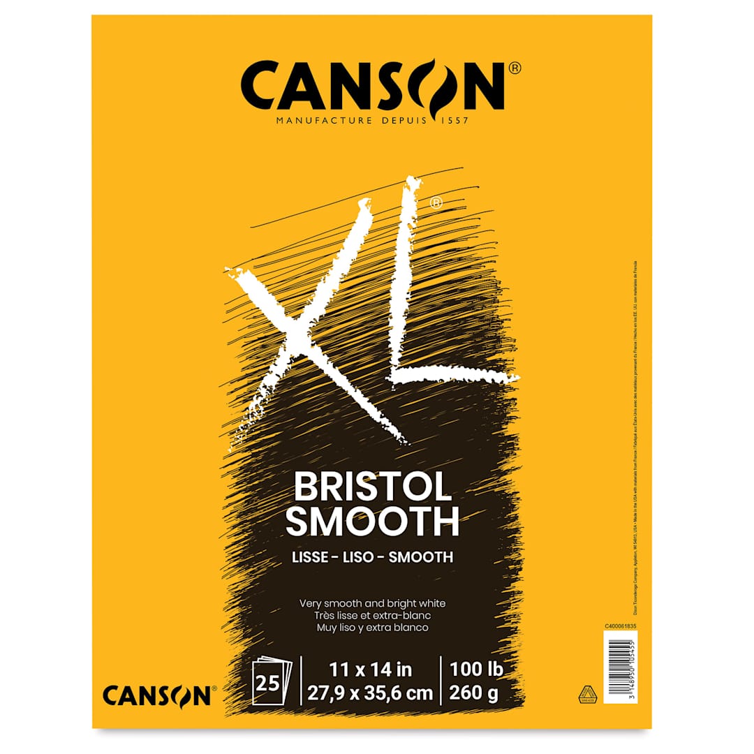 Open in modal - Canson XL Bristol - Pad, 11" x 14", Smooth, 25 Sheets, Tapebound
