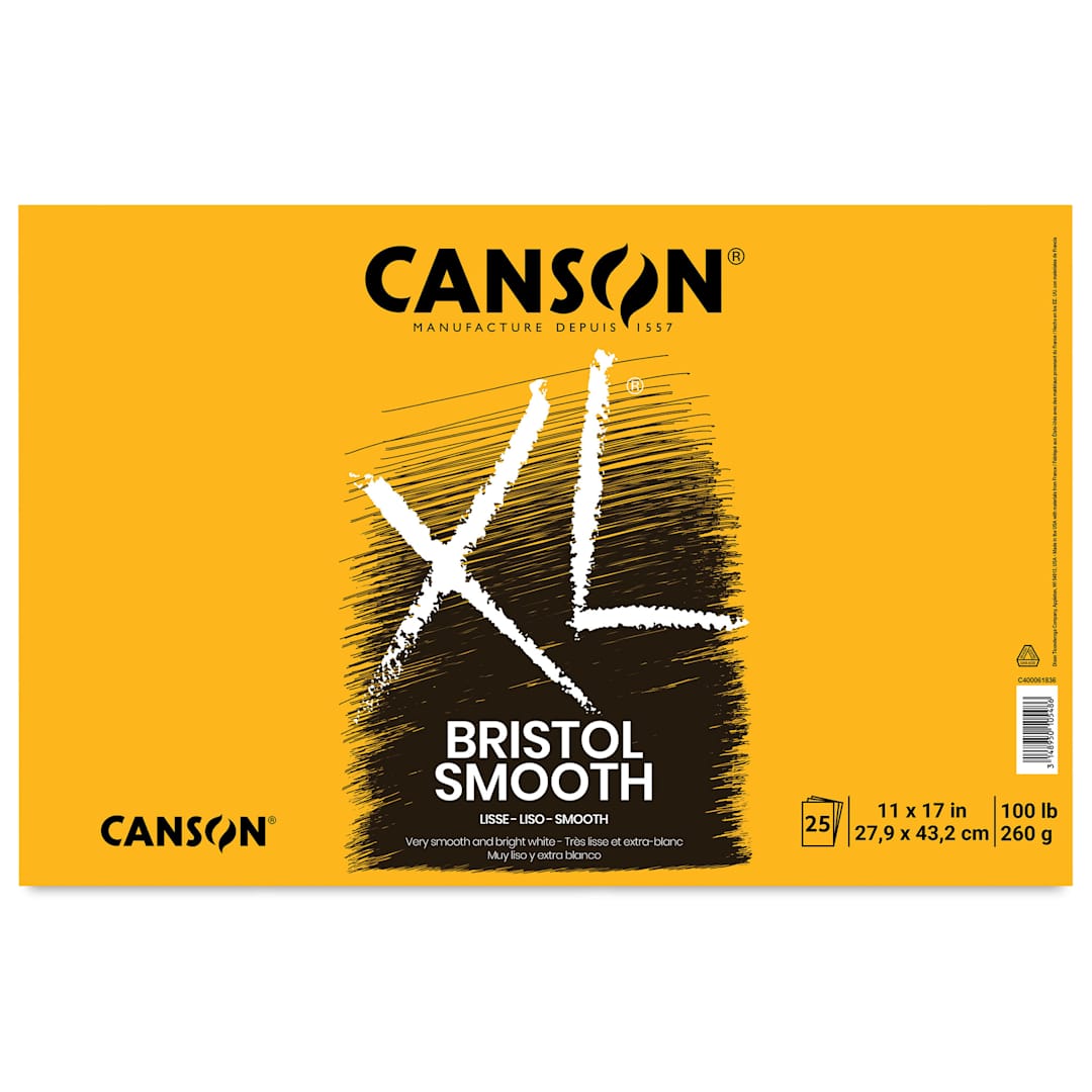 Open in modal - Canson XL Bristol - Pad, 11" x 17", Smooth, 25 Sheets, Tapebound