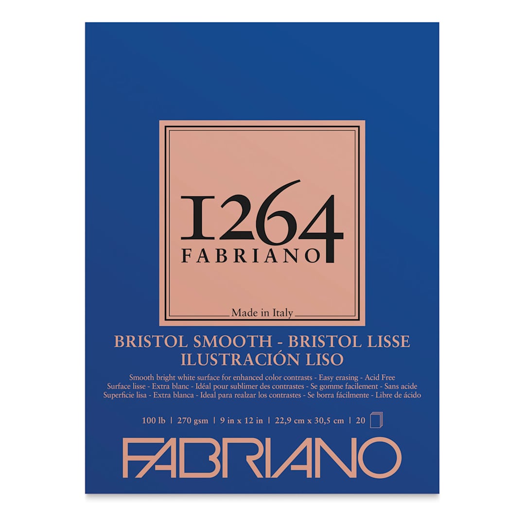 Open in modal - Fabriano 1264 Bristol Pad - 9" x 12", Smooth