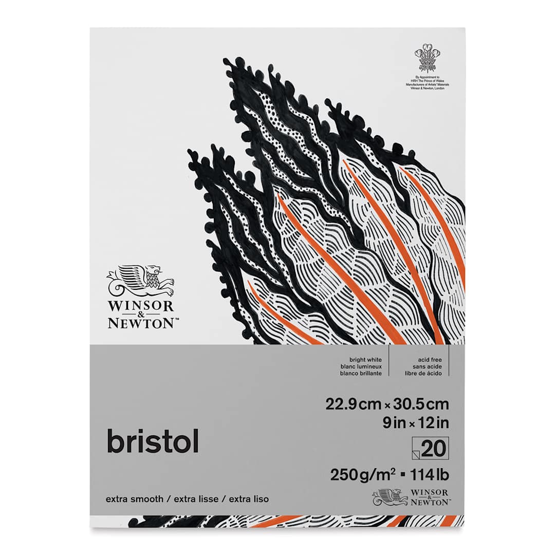 Open in modal - Winsor & Newton Bristol Paper Pad - 9" x 12", 20 Sheets
