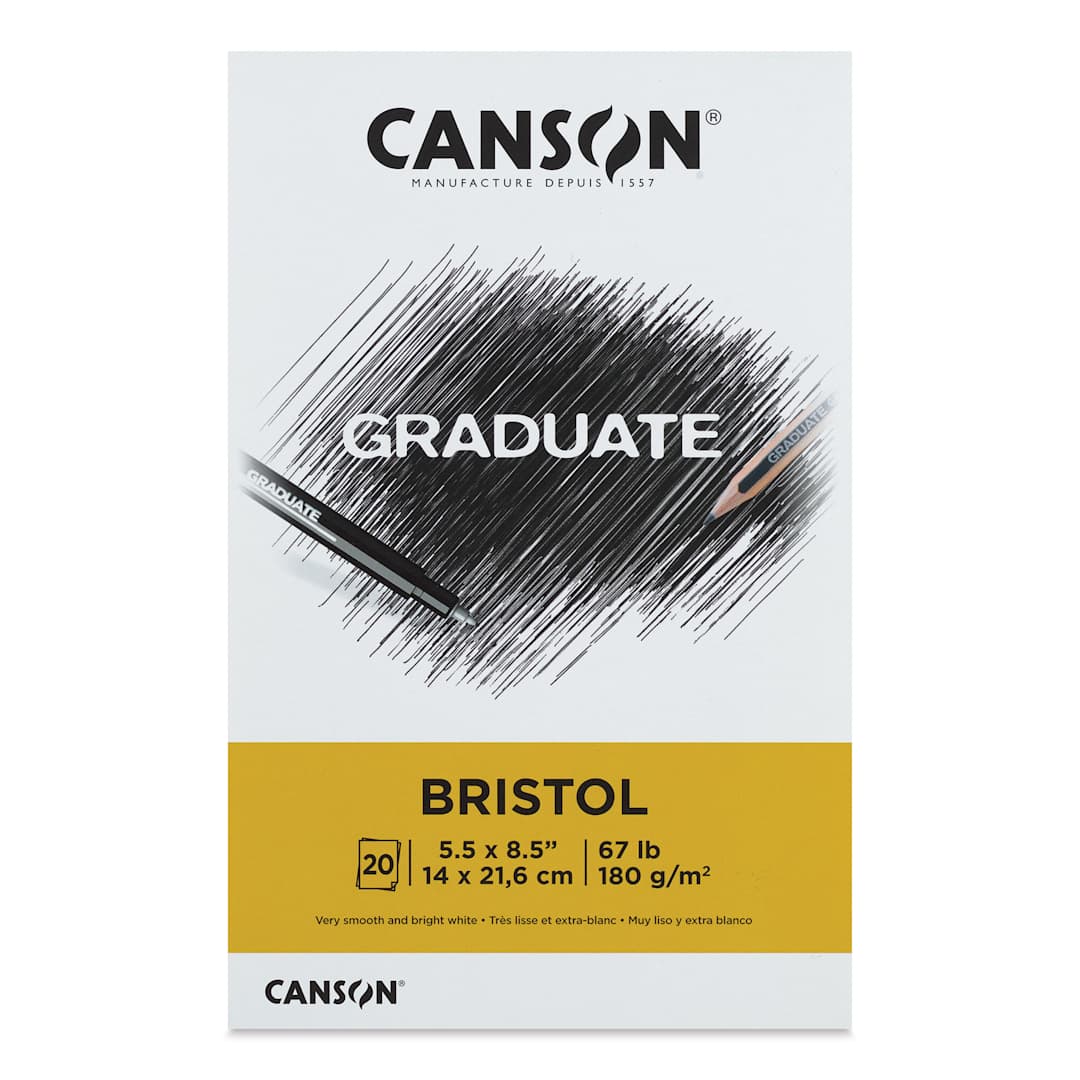 Open in modal - Canson Graduate Bristol Pad - 5-1/2" x 8-1/2", front cover