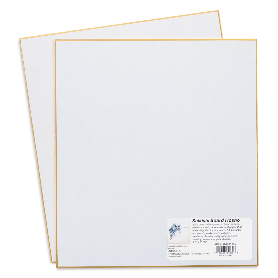 Open in modal - Aitoh Hosho Paper Shikishi Boards - 9-1/2" x 10-3/4", Pkg of 2, packaging label