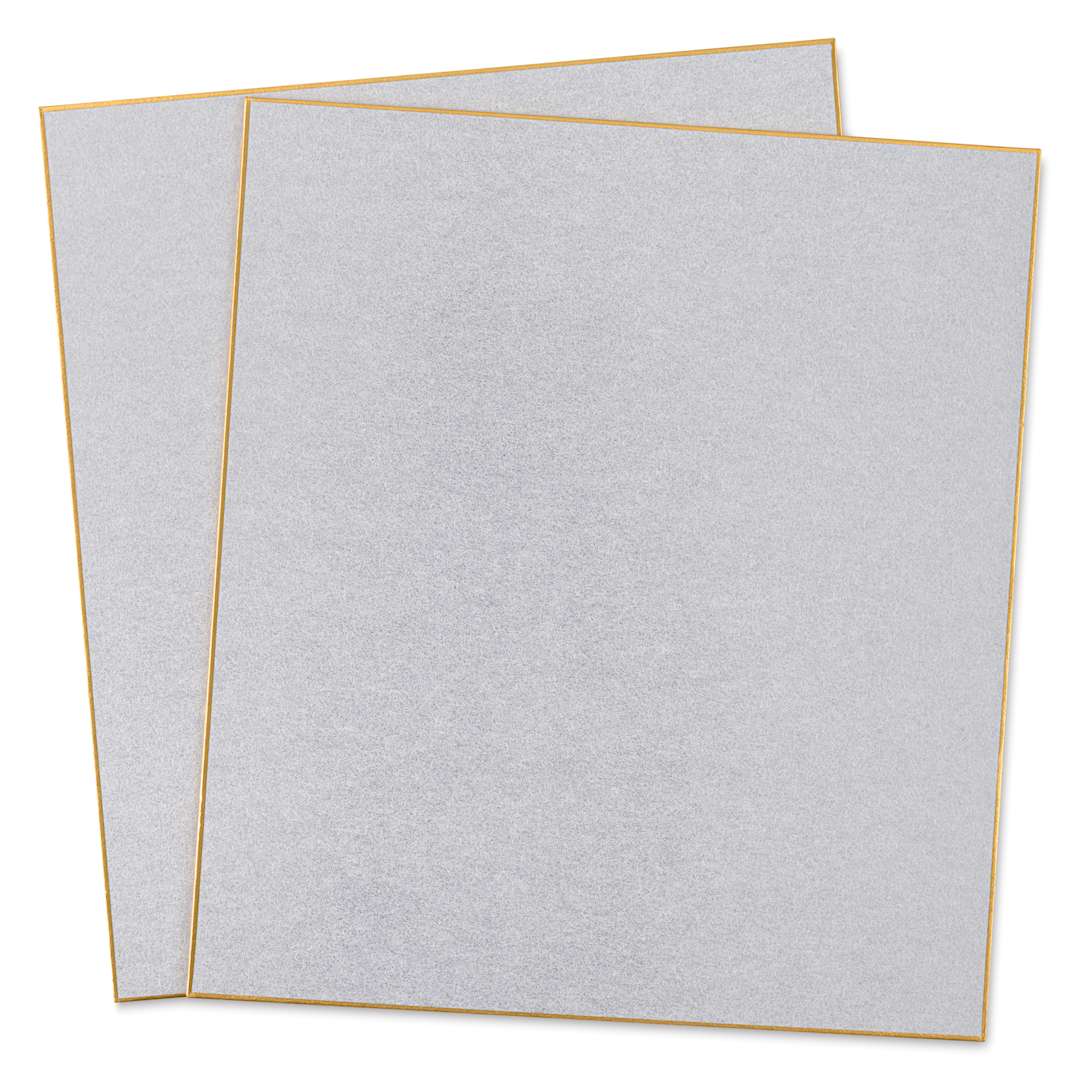 Open in modal - Aitoh Silver Paper Shikishi Boards - 9-1/2" x 10-3/4", Pkg of 2