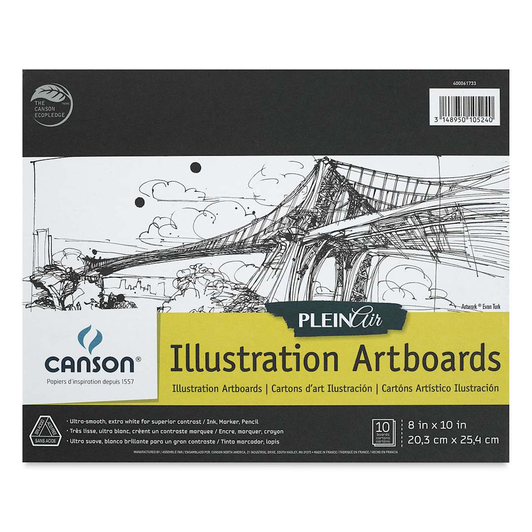 Open in modal - Canson Plein Air Illustration Art Board Pad - 10" x 8", 10 Sheets (front cover)