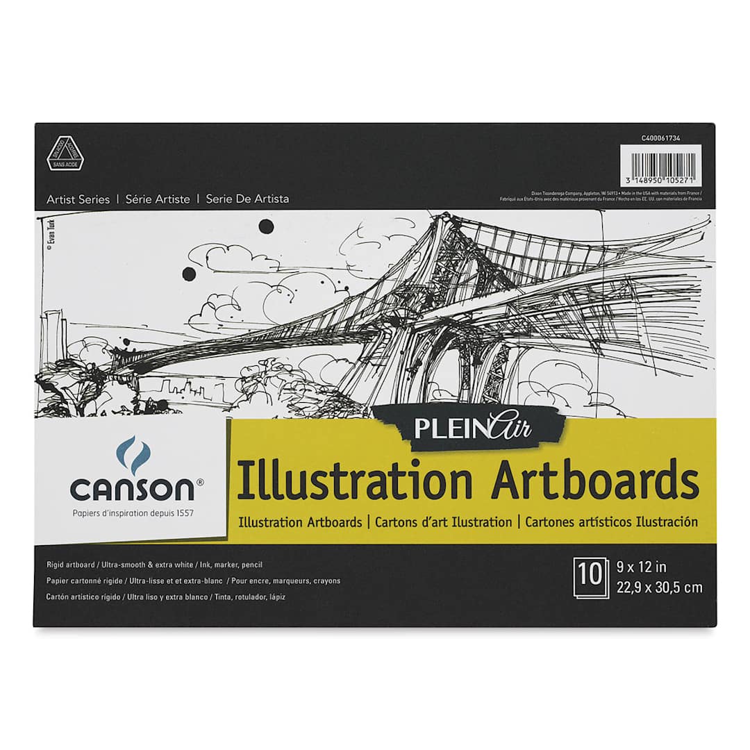 Open in modal - Canson Plein Air Illustration Art Board Pad - 12" x 9", 10 Sheets