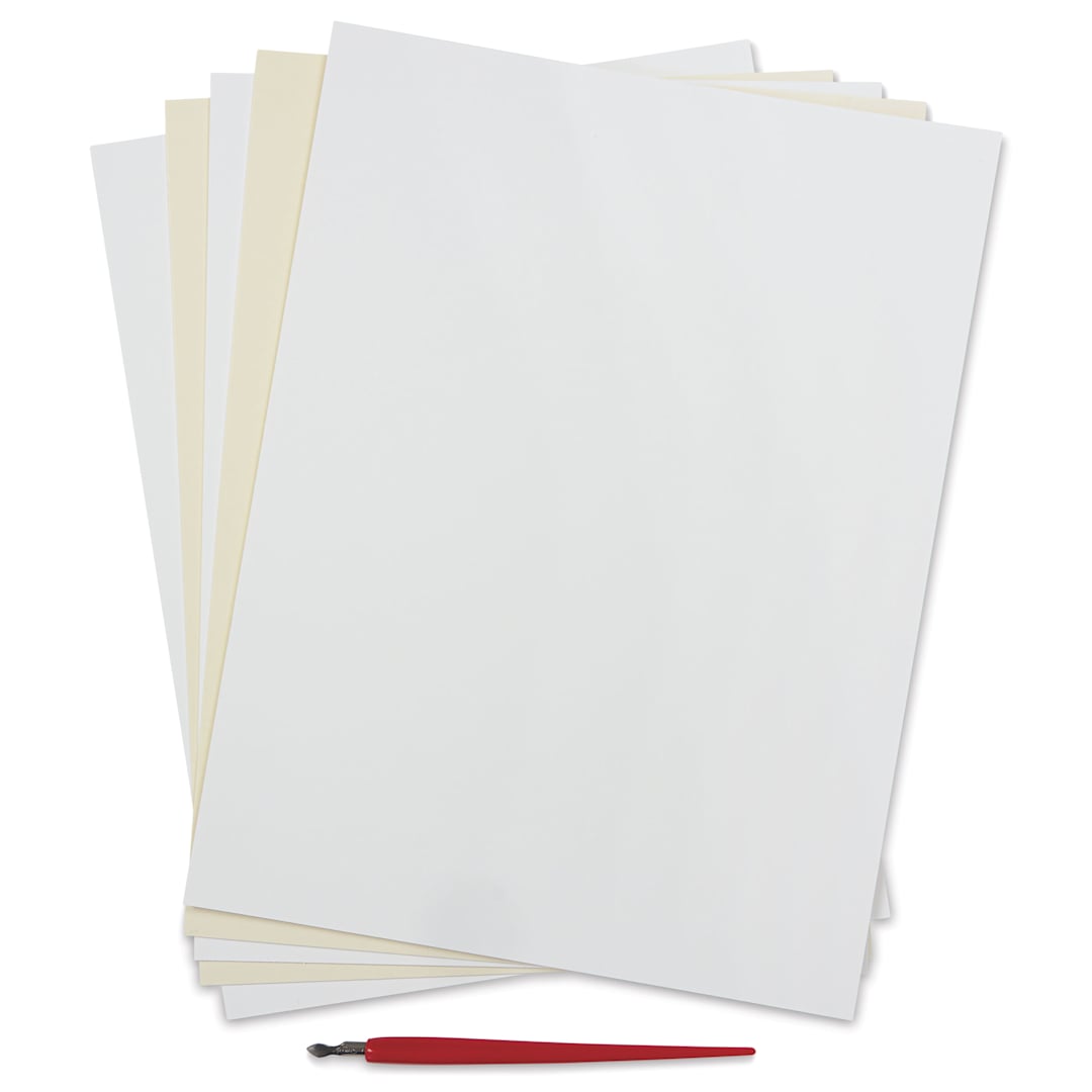 Open in modal - Essdee Scraperboard - Pkg of 5, 9" x 12", White, Un-Inked
