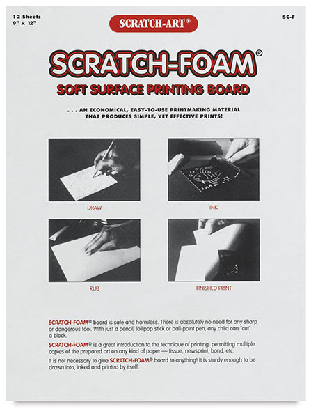 Open in modal - Scratch-Art Scratch-Foam Soft Surface Printing Board - Front of Package of 12 shown