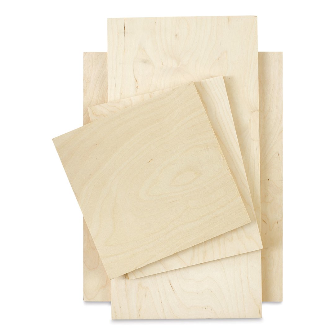 Open in modal - Midwest Studio Birch Artist Panels - Various sizes shown stacked
