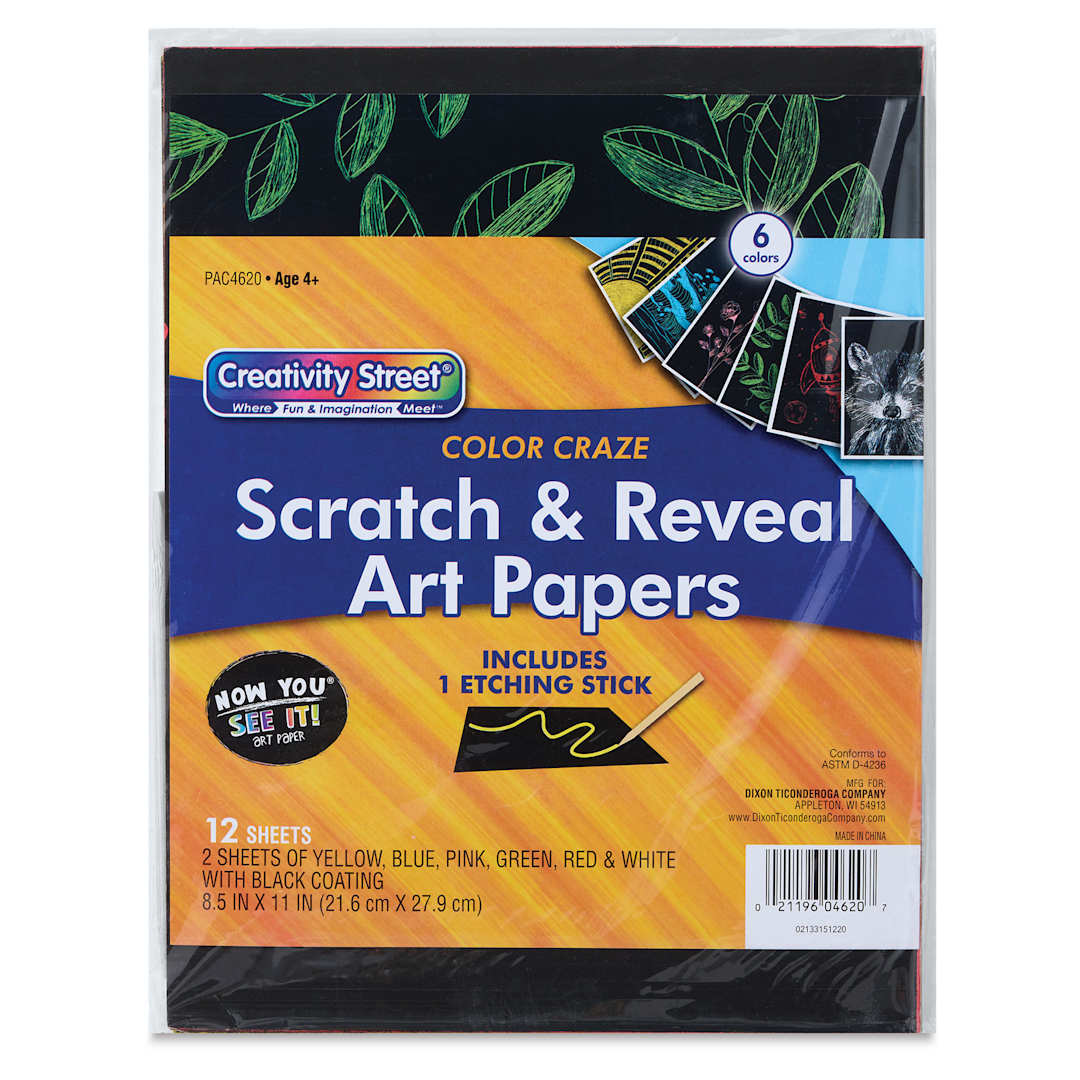 Open in modal - Now You See It Scratch and Reveal Art Paper - Rainbow Splash, Pkg of 12 Sheets, front of the packaging