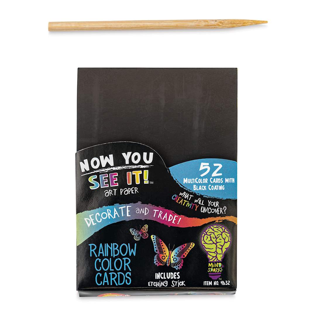 Open in modal - Now You See It Scratch and Reveal Art Paper - Color Splash, Pkg of 52 Cards, front of the packaging